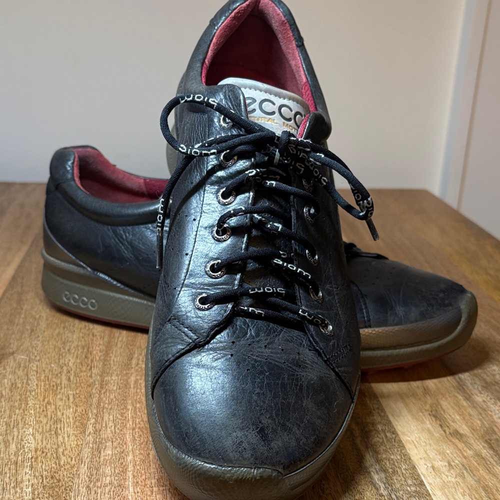 Ecco Black Leather Sneakers Size 45
